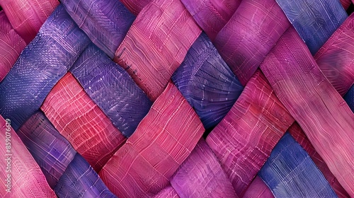 Captivating Woven Fabric Texture with Vibrant Colorful Patterns and Seamless Design © Sawitree
