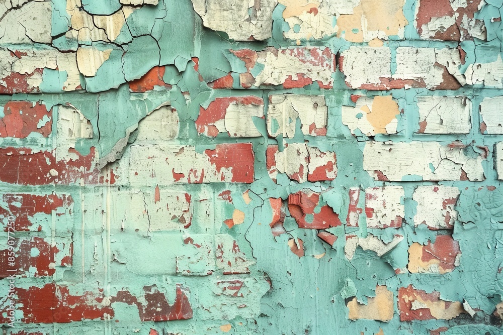 Peeling Paint on Brick Wall Peeling Paint on Brick Wall