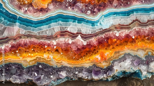 Captivating Geode Texture with Vibrant Colorful Crystal Patterns