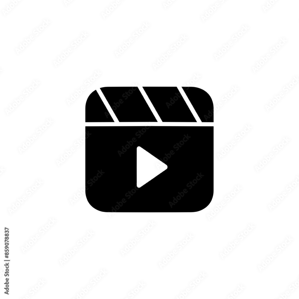 video play icon vector illustration, isolated on white video play icon vector illustration, isolated on white