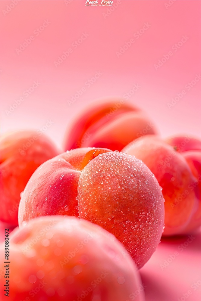 A peach with water droplets on it. A peach with water droplets on it.