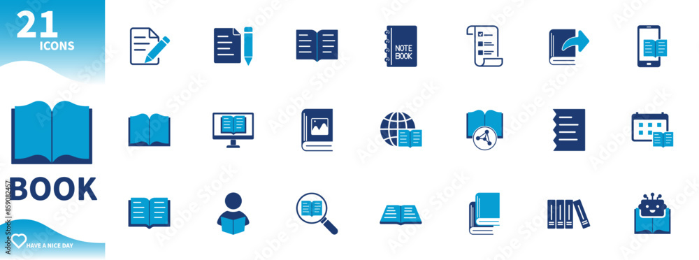 Book icon. Set of icons for education, library, knowledge, note book, pen,... Book icon. Set of icons for education, library, knowledge, note book, pen,...