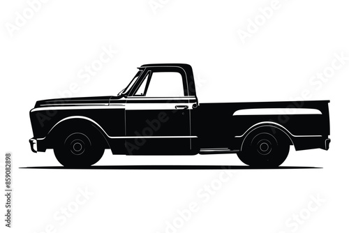 Pickup Truck car silhouette vector