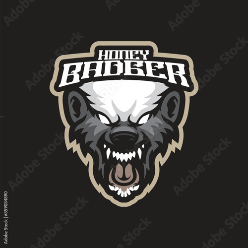 Badger mascot logo design vector with modern illustration concept style for badge, emblem and t shirt printing. Honey badger illustration for sport and esport team.