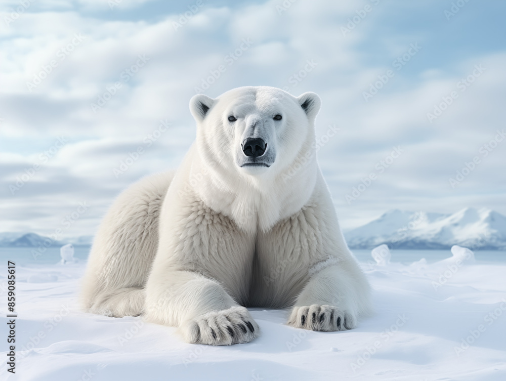 Fototapeta premium A Portrait of a polar bear on an isolated background