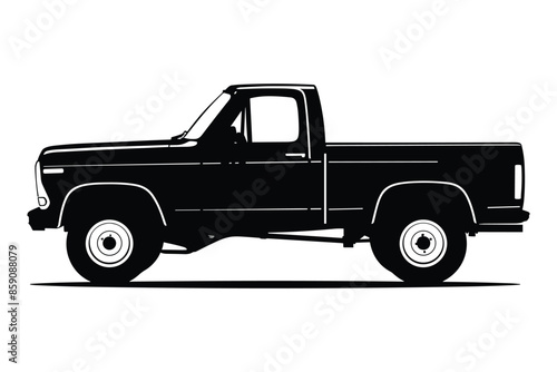 Pickup Truck car silhouette vector