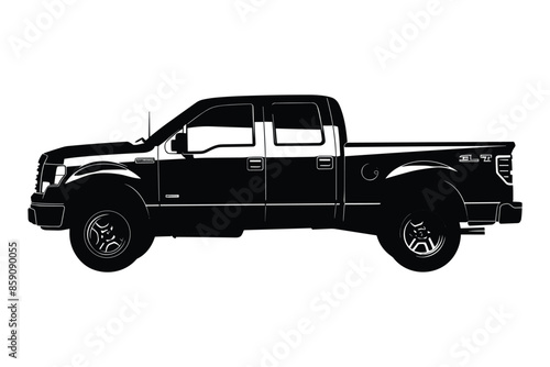 Pickup Truck car silhouette vector