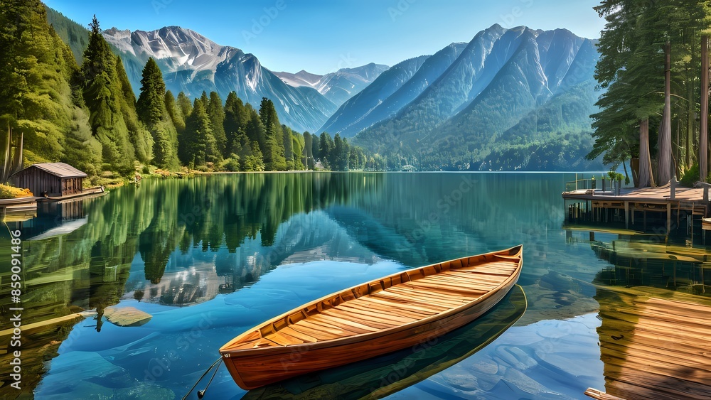 Mountain Reflections: Tranquil Waters and Rustic Charm Mountain Reflections: Tranquil Waters and Rustic Charm