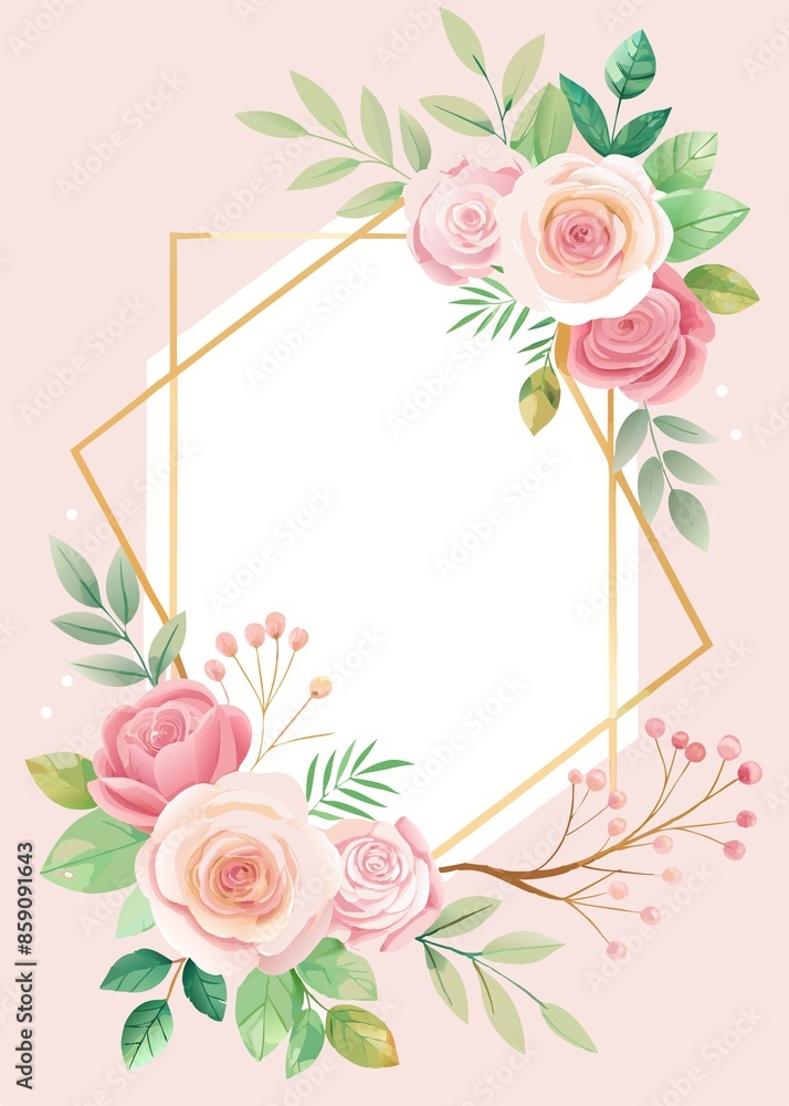 Obraz premium Elegant Floral Invitation Template with Light Background for Events