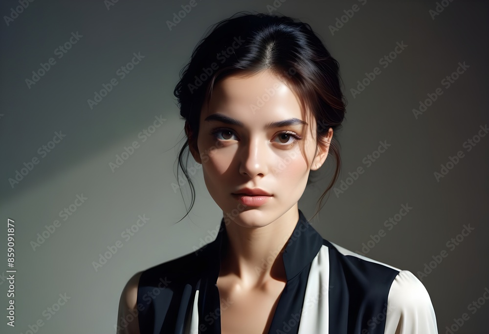 Beautiful elegant woman front view photo Beautiful elegant woman front view photo