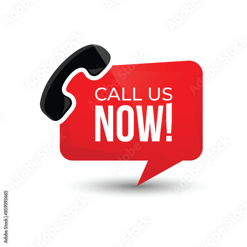 vector Call us now icons vector red and Black color

