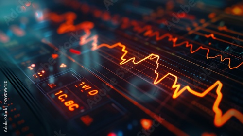 Wallpaper Mural Heartbeat waveform visualized on a sleek, modern medical device. Torontodigital.ca