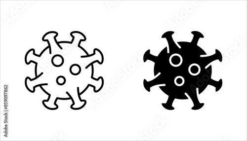 virus and bacteria icon set. vector illustration design template on white background