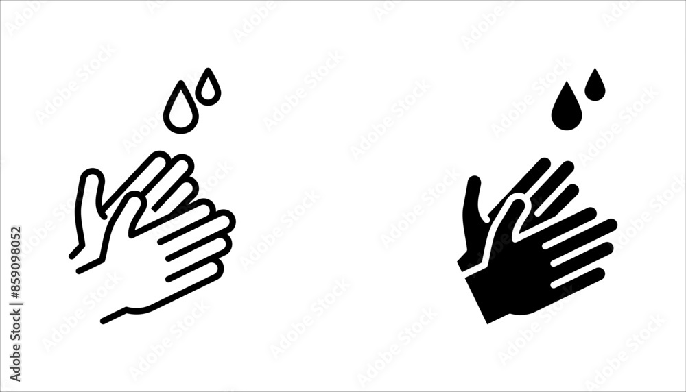 Simple Set of Washing Hands Related Vector Line Icons. Contains such Icons as Washing Instruction, vector illustration on white background Simple Set of Washing Hands Related Vector Line Icons. Contains such Icons as Washing Instruction, vector illustration on white background