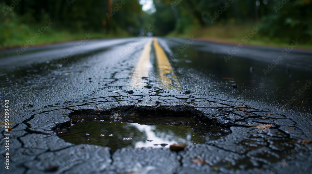 Fototapeta premium Pathhole in the middle of road