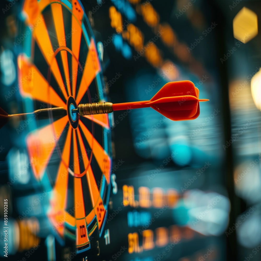 the dart is stuck on the target with stock market background, make a plan to reach your goals and success in terms of financial freedom and doing business the dart is stuck on the target with stock market background, make a plan to reach your goals and success in terms of financial freedom and doing business