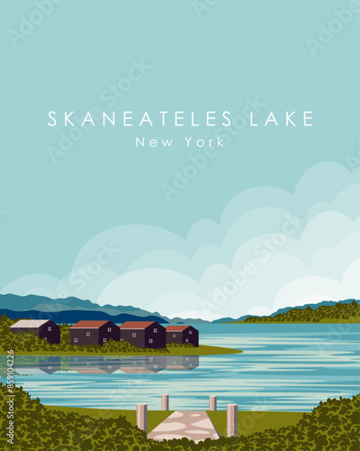 Skaneateles Lake travel poster