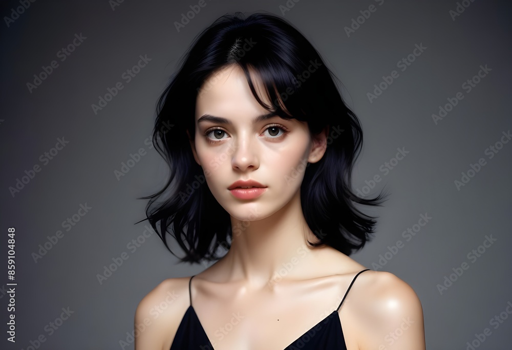 Beautiful elegant woman front view photo Beautiful elegant woman front view photo