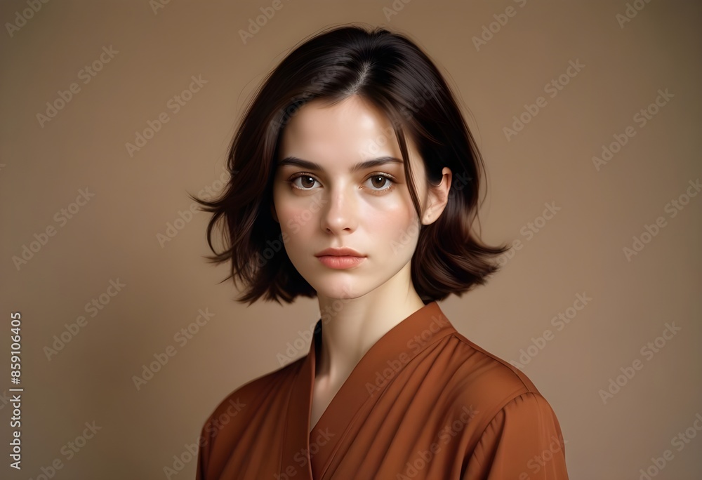 Beautiful elegant woman front view photo Beautiful elegant woman front view photo