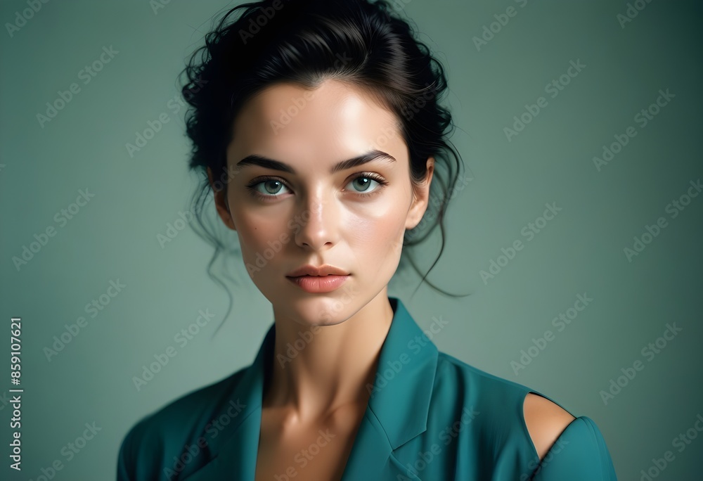 Beautiful elegant woman front view photo Beautiful elegant woman front view photo