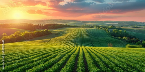 Wallpaper Mural Sunrise over Rolling Green Fields Torontodigital.ca