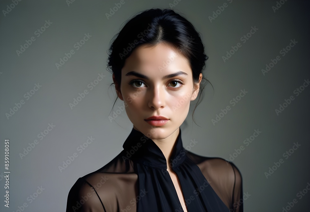 Beautiful elegant woman front view photo Beautiful elegant woman front view photo