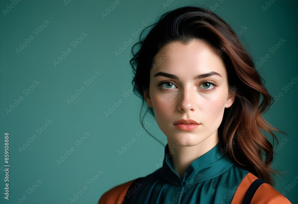 Beautiful elegant woman front view photo Beautiful elegant woman front view photo