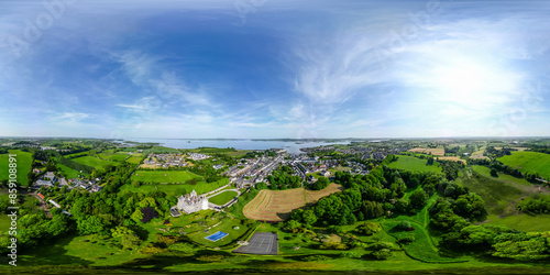 360 degree photosphere of Killyleagh Village and Strangford Lough, Northern Ireland. photo