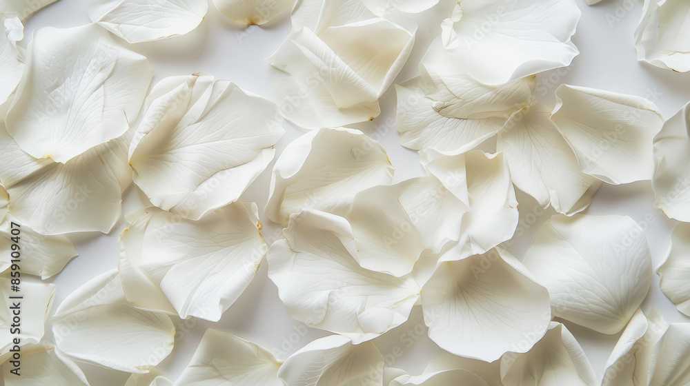 Delicate white rose petals. Aesthetic background for special events. Romantic concept. Generative AI Delicate white rose petals. Aesthetic background for special events. Romantic concept. Generative AI