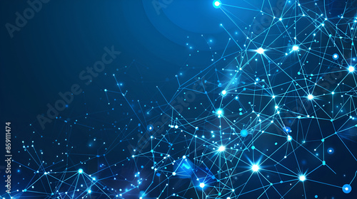 Triangles, dots and lines a shallow depth of field connect against a background from a shallow depth of field,Explore a futuristic technology networking background illustration
