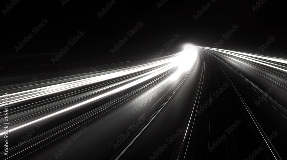 Luminous speed lines on black background, street light overlay monochrome Luminous speed lines on black background, street light overlay monochrome