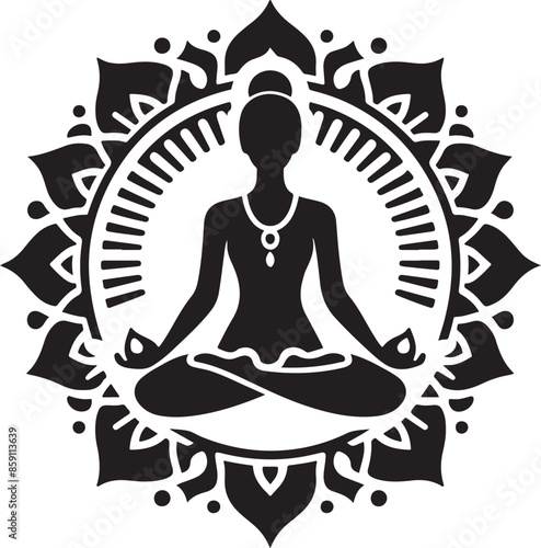 Yoga silhouette vector logo  illustration