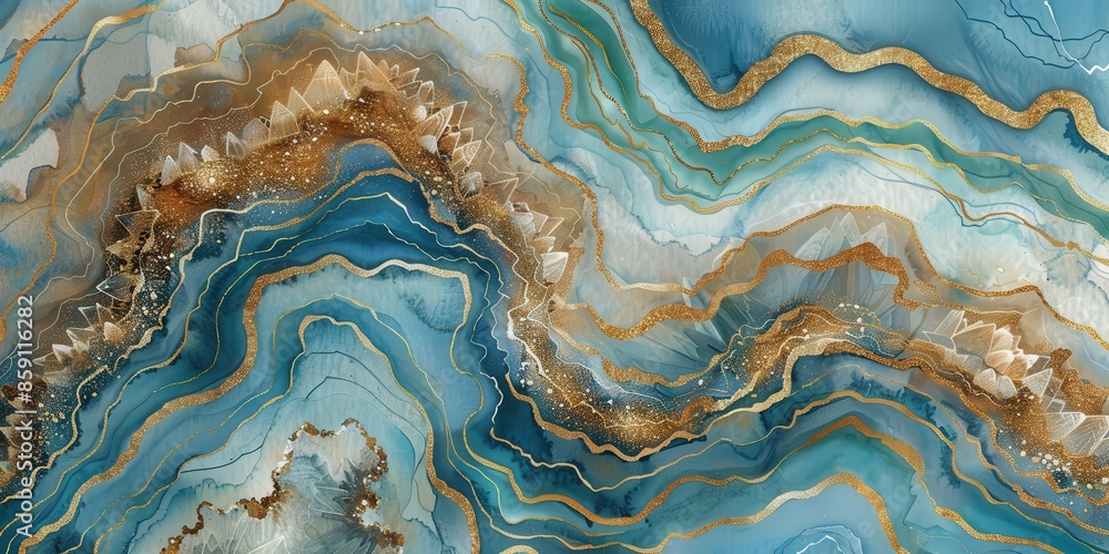 Abstract Blue and Gold Agate Geode Abstract Blue and Gold Agate Geode