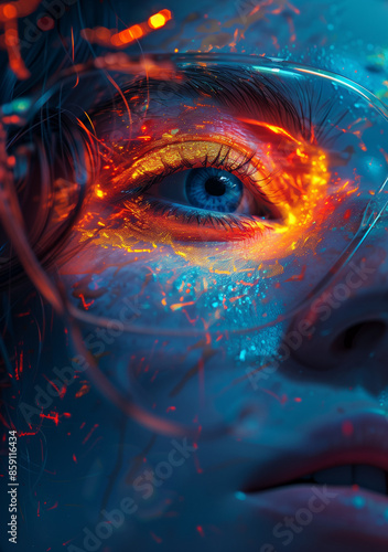 portrait of a woman with light