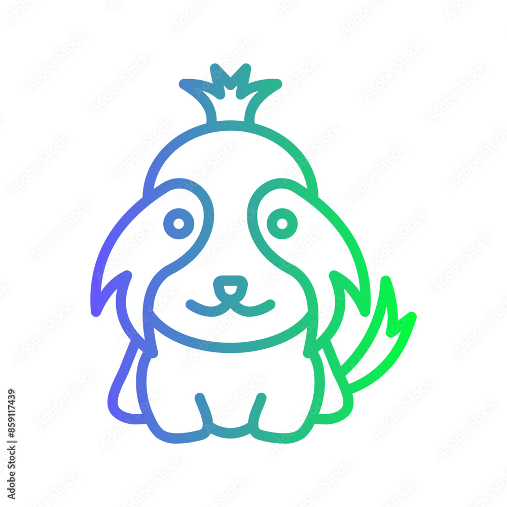 Fototapeta premium Cute Dog Gradient Linear