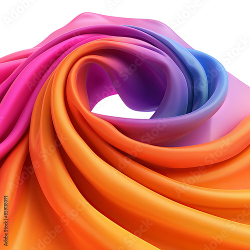 Wallpaper Mural Vibrant abstract background with a swirl of colorful flowing silk fabric, showcasing gradient hues of pink, orange, and purple. Torontodigital.ca