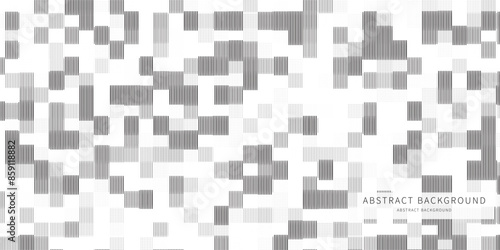 Abstract background monochromatic lines in chaotic rectangles groups. Rectangle mosaic gradient design. Vector Illustration.