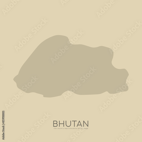 Bhutan flat country map silhouette vector image.eps