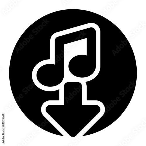 music downloader, music, song, downloading, download, downloader solid glyph icon