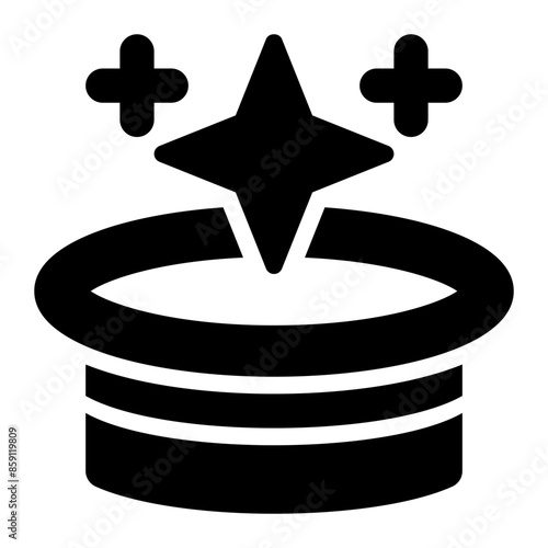 magic show, magic hat, magic trick, magic, magician, entertainment solid glyph icon