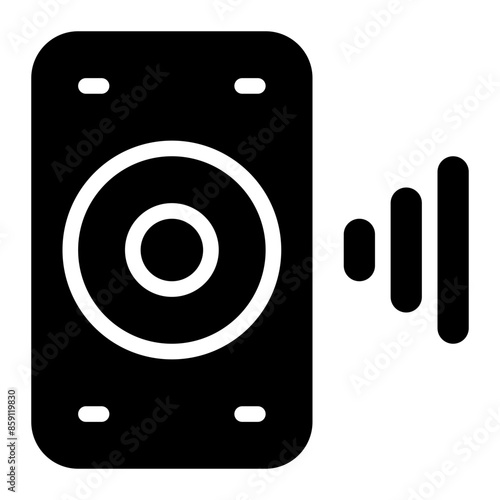 mono, speaker, sound, audio, loudspeaker, entertainment solid glyph icon