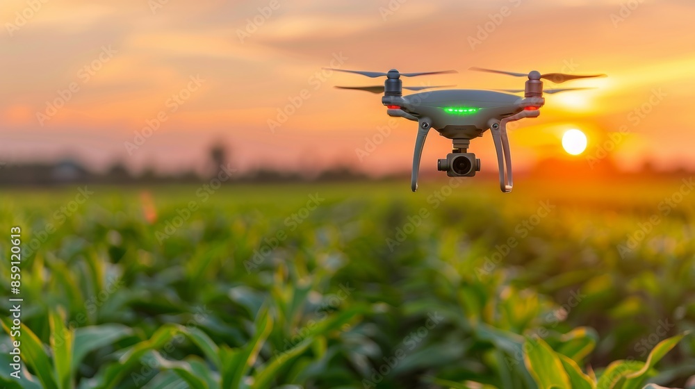 Advanced robot drone showcases precision agriculture with sensors and ai in the field Advanced robot drone showcases precision agriculture with sensors and ai in the field
