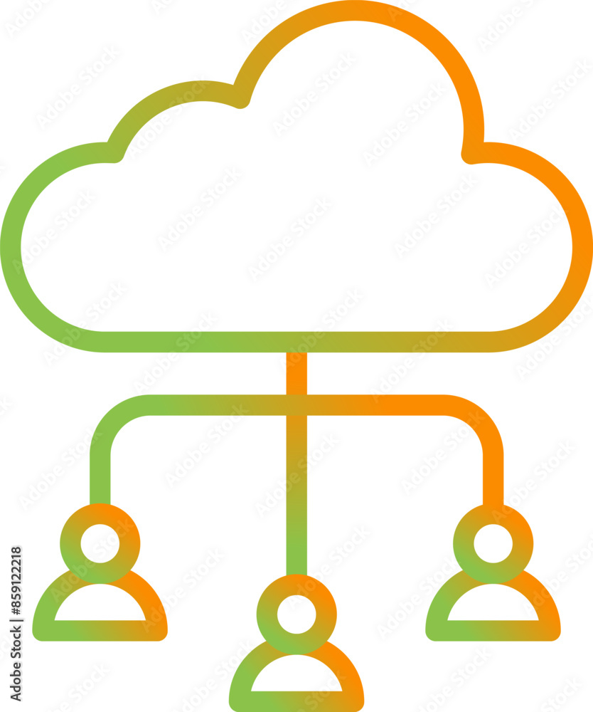 Cloud Collaboration Vector Icon Cloud Collaboration Vector Icon