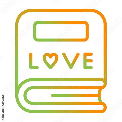 Love story book Vector Icon