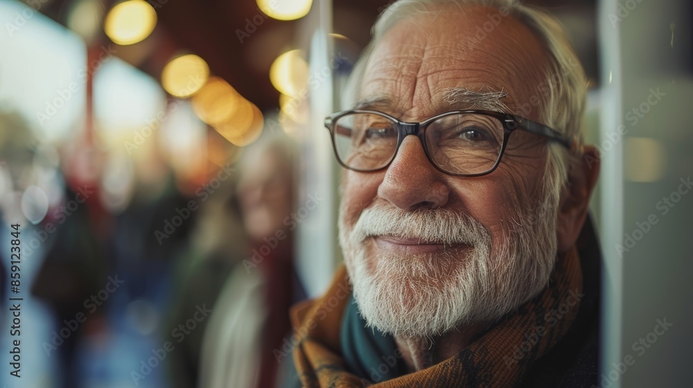 portrait of a senior man in glasses with a beard portrait of a senior man in glasses with a beard