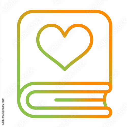 Romantic poetry book Vector Icon