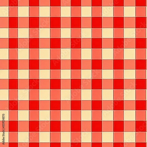 Red and beige checkered pattern background, perfect for creating a cozy, rustic, or vintage feel in designs, textiles, and decor.