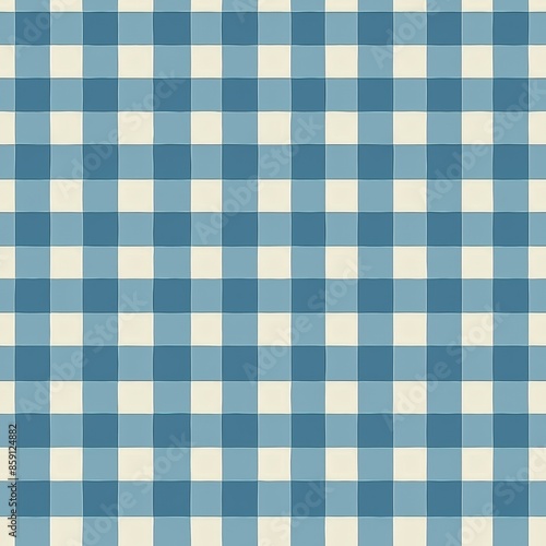 Seamless blue and white checkered pattern, ideal for textile, wallpaper, and decorative design, conveying a classic and vintage style.