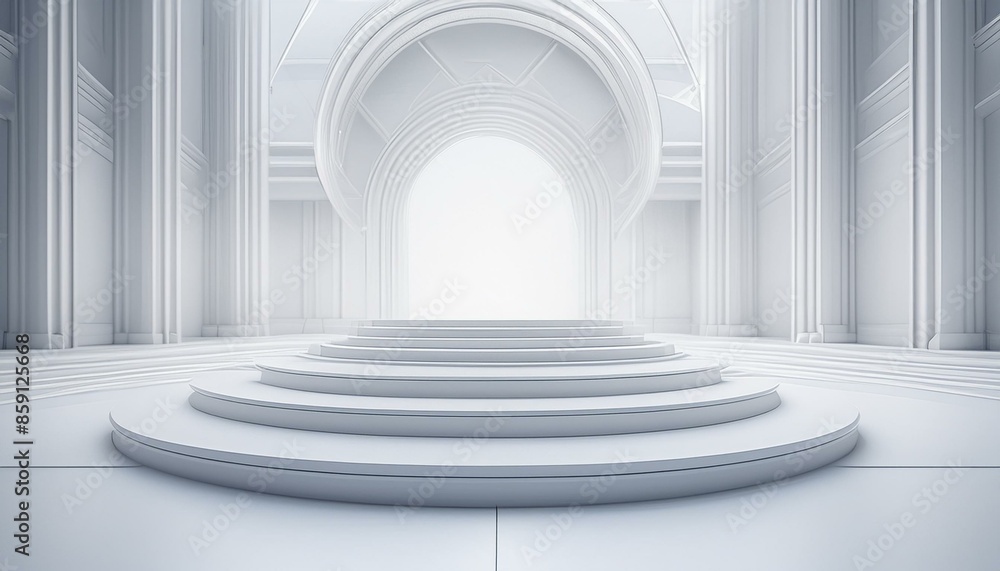 Fototapeta premium Minimal background. podium and white background for product presentation. 3d rendering illustration. 