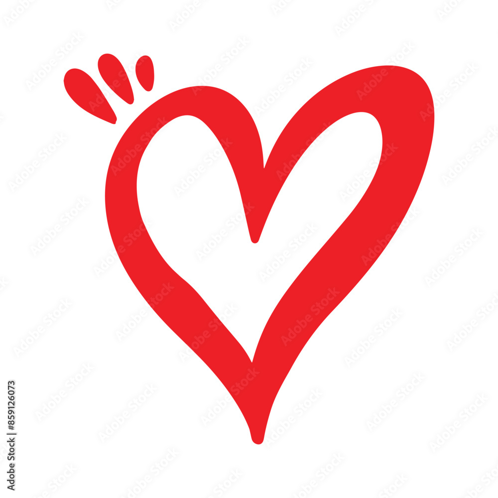 hand drawn love heart illustration, doodle art hand drawn love heart illustration, doodle art